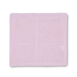 Vision Linens 100% Cotton Cellular Baby Cot Blanket, Large Size (170cm x 120cm / 67” x 47”), Pink Coloured, Super Soft, Easy Care, Machine Washable, Lightweight, 259 GSM, Leno Weave