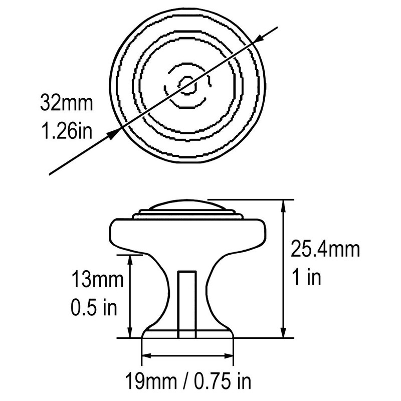10 Pack Oil Rubbed Bronze 1-1/4" (32mm) Diameter Kitchen Cabinet