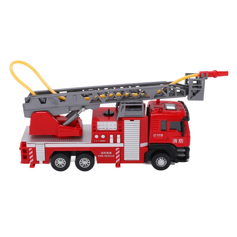 1:50 Ladder Fire Truck Alloy Model 180° Rotating Table Fire