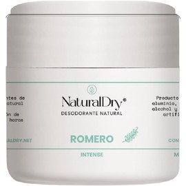 Naturaldry - Men Intense - Desodorante natural en crema con ALUMBRE unisex para deportistas - No obstruye los poros - Sin aluminio - Sin parabenos - Elimina el mal olor - con aceite esencial de Trea Tree y Romero - Tarro (1 unidad)