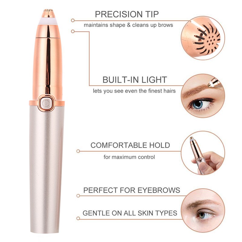 Lipstick Shaped Electric Eyebrow Trimmer Mini Portable Women Eyebrow Shaver