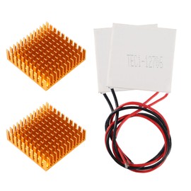 ALAMSCN 2PCS TEC1-12706 Thermoelectric Cooler Cooling Peltier Plate Module 12V 6A 60W Thermoelectric Peltier Cooler + 2PCS Heatsink 40 x 40mm