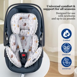 Innokids Head and Body Support Pillow Infant Car Seat Insert for Newborn to Toddler Stroller Cushion (Snail)