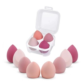 WENRENMK Make-Up Sponge Set, Pack of 4 Beauty Sponges for Foundation, Wet and Dry, Latex-Free, Suitable for Foundation, BB Cream, Liquid, Sun Protection and More