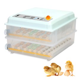120 Eggs Incubator with Auto Egg Turning & Humidity Detection, 5 Modes Poultry Hatcher for Chicken Duck Goose Birds Pigeon, Dual Power 110V/12V, Built-in Candler & Gravity Water System