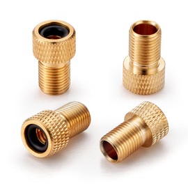 AstroAI Brass Presta Valve Adapter, Convert Presta to Schrader Valve Adaptor for Bikes, Inflate Tire by Standard Pump or Air Compressor (4 Pack)