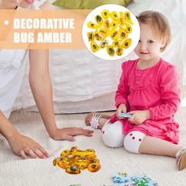 ibasenice Fossils Resin Amber Stone Decorative Pendants 10 Pieces Digging Accessories Pendant Resin Children Amber Yak Bone Chain