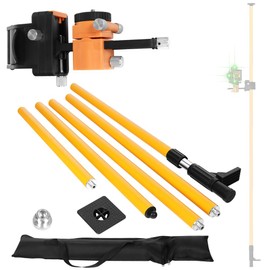 Laser Level Pole 13.8 foot/4.2m With 5/8&1/4 interface screws (6.25 inches/2.36 inches) thread for Rotary and Line Lasers,with multifunctional gimbal