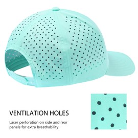 BASSDASH UPF 50+ Quick Dry Baseball Cap Water Resistant Laser Cut Mesh Snapback Hat for Men Women Fishing Hiking FH14