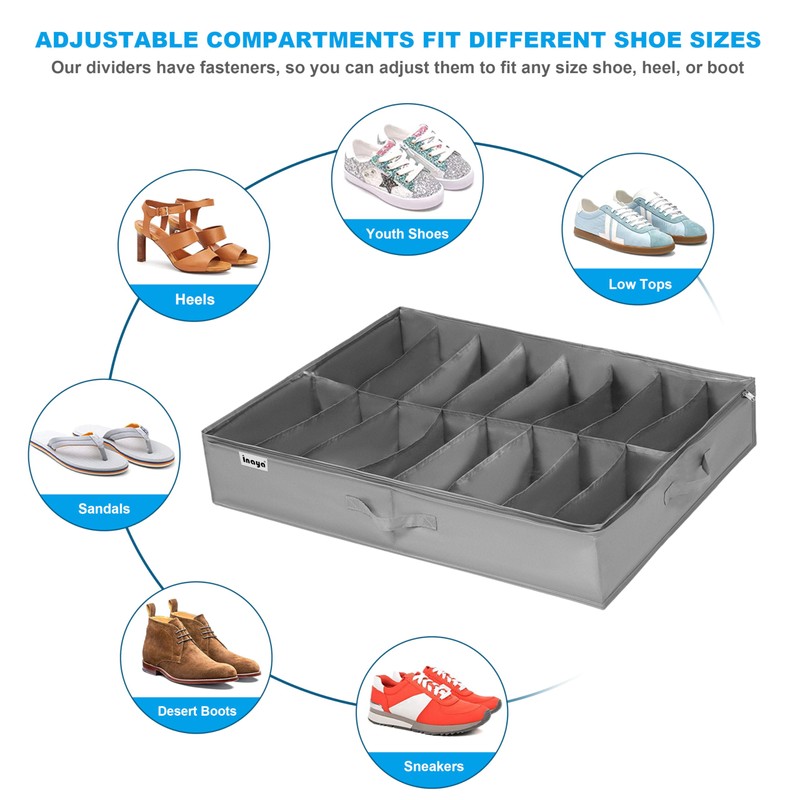 INAYA Under Bed Shoe Storage Organizer Set of 2, Fits