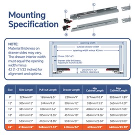 ToBeGreat 1 Pair Undermount Drawer Slides 24 Inch 80 lb Load Capacity Soft Close Full Extension Ball Bearing Hidden Bottom Mount Rails Locking Devices Concealed Runners(with Bracket)