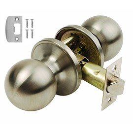 Dale Hardware Bala Door Passage Knobset with Adjustable Latch -Satin Stainless Steel
