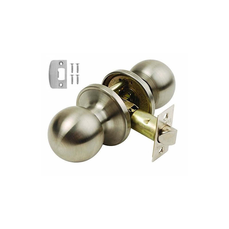 Dale Hardware Bala Door Passage Knobset with Adjustable Latch -Satin