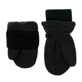 Jan & Jul Toddlers' Warm Fleece Mittens for Girls and Boys (Black, L: 2-5Y)