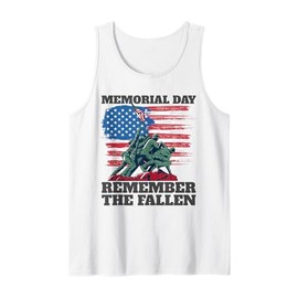 Memorial Day Remember the Fallen USA Flag Tank Top