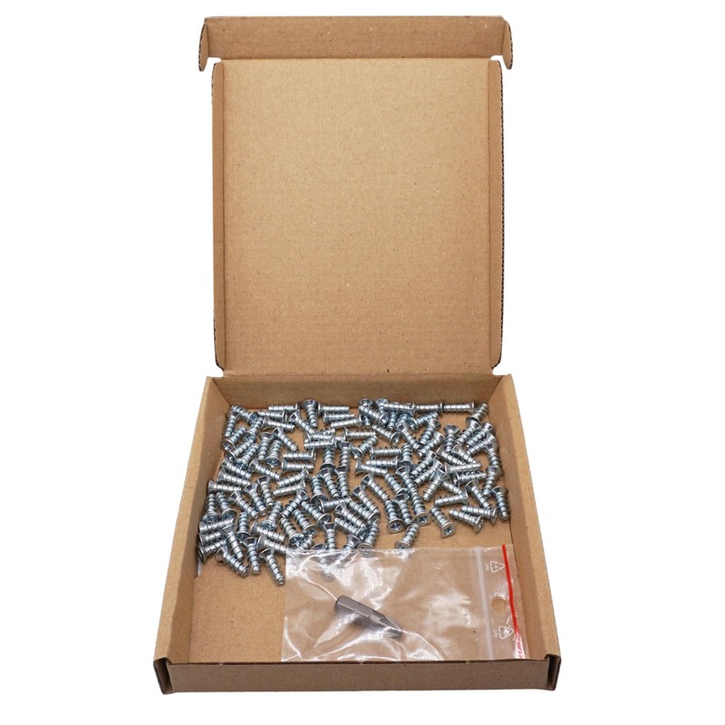 SKIR'CO (100 pcs) Zinc Plated Euro Screws 5.0 x 13
