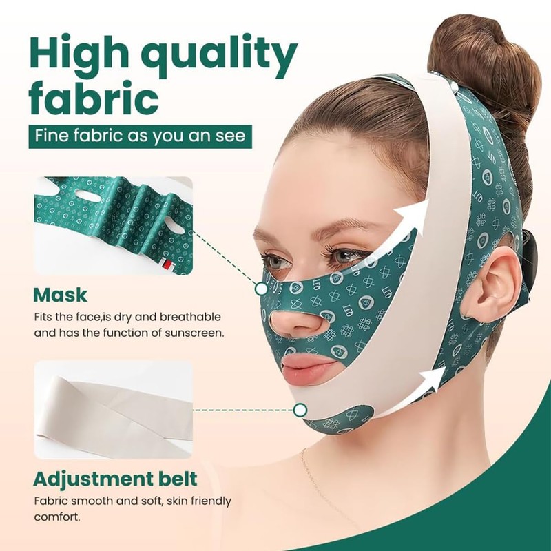 ZKGYUS Reusable chin strap, V-shaped chin face tightening band, face