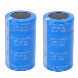 2 Pcs Automobile Car Farad Capacitor 2.7V 500F Energy Saving Blue Car Rectifier Super Farad Capacitor