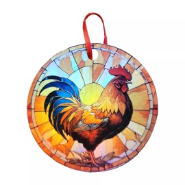 Gulf Coast Laser Graphics Rhode Island Red Chicken Design Holographic Bird Ornament