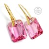 Arande, Elegant Earrings with Original Light Rose Crystals, Gold-Plated 925