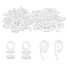 Pack of 200 plastic curtain hooks, sliding hooks, clip holders, curtain guides, curtain hooks, curtain rollers for window curtain, DIY, camper, curtains (2 pieces)