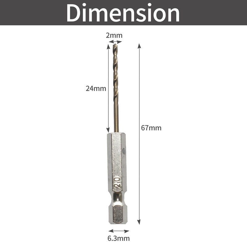 DEFIYEAR 6PCS Hex Shank Drill Bits - 2mm Drill Bits
