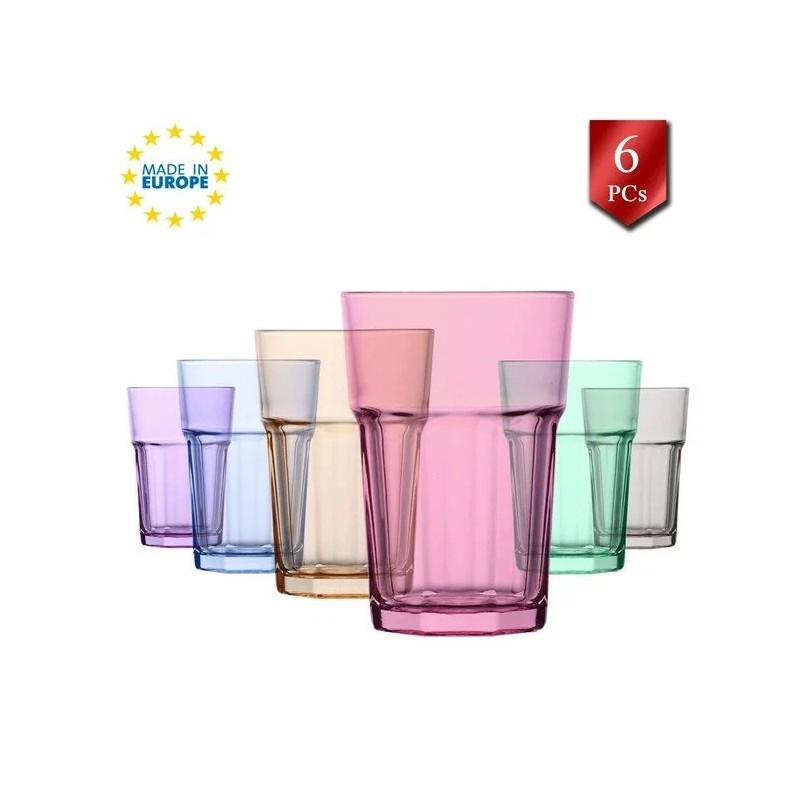 Lav Aras Beverage Glasses Set of 6, Drinking Glasses, 12.25