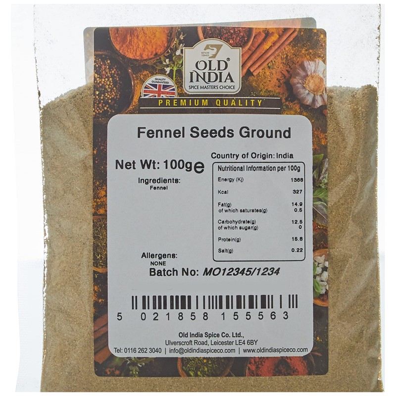 Old India Fennel Seeds Ground 100g