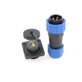 ZBLZGP SD20 Plug Aviation Gold-Plated Waterproof IP68 Male Wire Faceplate Power Chassis Metal Plug 25A 380V 3Pin for LED Lighting Outdoor