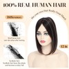 YWGYWG Hair Toppers for Women Real Human Hair, Dark Grey