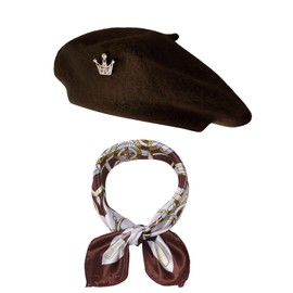 choyaxo 3pcs French Beret Hat Set Costume Accessories Set Including Beret Hat Scarf Crown Pin for Women French Themed Party Red