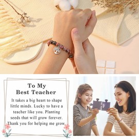 UNGENT THEM Teacher Valentine Gift Teacher Appreciation Gifts for Women Bulk Best Teacher Bracelet Christmas Thank You Birthday Retirement Daycare End of Year Gifts for Teachers from Student