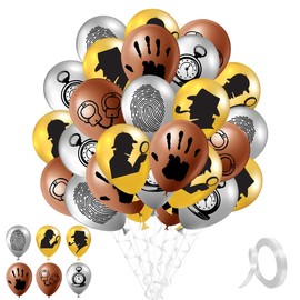 Pack of 30 Detective Balloons, Dedective Helium Balloons, Detective Birthday Decoration, Balloons, Detective Children's Birthday Decoration, for Birthday Party Decorations
