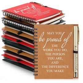 Honoson 10 Sets Employee Appreciation Gift May You Be Proud of The Work Journal with Ballpoint Pen Spiral Inspirational Notebook Bulk Thank You Team Coworker Teacher Christmas Gift Office supplies