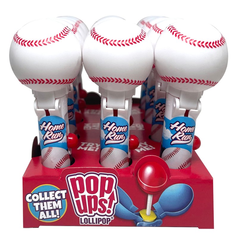 Pop Ups! Baseball Lollipop Holder - 12 Lollipops with Cases