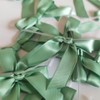 Micomon 50pcs 2-1/2" Vanilla Green Satin Ribbon Bows with Twist