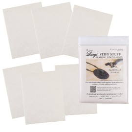 "Lacy’s Stiff Stuff Beading Foundation – 4.25 x 5.5" - White - 6 Sheets - Made in The USA - Stiff & Durable Material for Bead & Stitch Embroidery, Cabochon Beading & Sewing"