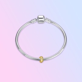 NINGAN Moon, Star, Astronaut Series Charm Beads 925 Sterling Silver Pendant Shiny Zircon Beads Compatible with Women's Bracelet Necklace, Sterling Silver