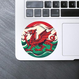 Medium 100mm 'Welsh Dragon' Permanent Sticker Decal for Cars/Windows/Bins/Walls etc (DW00116421)