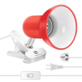 Cilp on Light,360° Rotation Clip on Lamp Portable Book Reading Light,Clamp on Desk/Table/Bunk Bed/Cupboard Home Lighting, (Clamp Light Seven Colors for Your Choice)"Red"