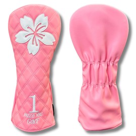 Golf Headcover, Stylish, Cool, Quilted Headcover, Available in 5 Different Colors, High Quality Quilting Material and Sophisticated Design, Adult Style (Hibiscus, Blossom Pink, For Drivers)