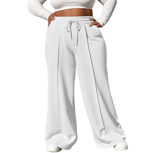 YeGine Women Plus Size Wide Leg Sweatpants High Waisted Baggy