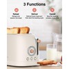 CROWNFUL 2-Slice Toaster, Extra Wide Slots Toaster, Retro Stainless Steel