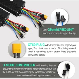 JOCHEN 36V/48V 17A/26A/30A/40A Brushless Controller Mini Colour LCD CS866 Display for Electric Bicycle Scooter Mountain Bike Parts (40A with CS866 Throttle)