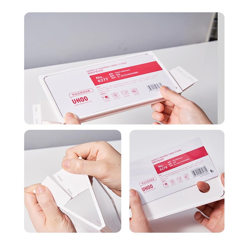 ECKEK Desk Name Plate Holder, Plastic Sign Holder for Table