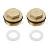 UOCAI Pack of 2 Brass Plugs with Rubber Ring, Pipe