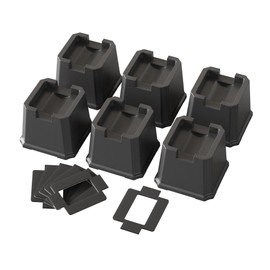 Lutown-Teen Bed Risers 3 Inch Heavy Duty 6 Pack Furniture Elevators Fits to Wheels of Bed, Sofa, Table and Couch, Black