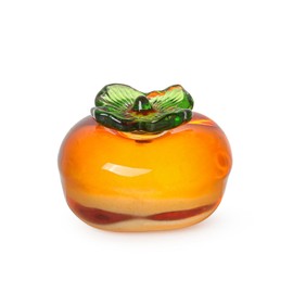 JSBWSFA 1Pcs Glass Vegetables Decor Glass Pumpkins for Decorating Tomato Figurines Creative Fruit and Vegetable Figurines Collectible Office Home Desktop Decor (Yellow Tomato)