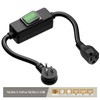 1.5Feet 90Degree Waterproof Extension Power Cord, in-Line On-Off Switch Extension