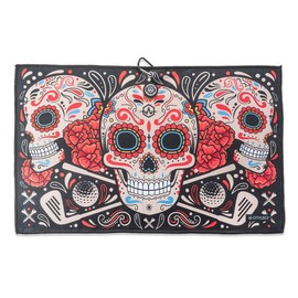 Magnetic Golf Towel, Ultra-Absorbent, Durable & Convenient, Caddie:_Sugar Skull Golf Towel